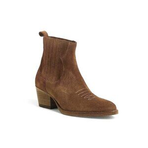 Maje Farwest Suede Cowboy Booties Boots